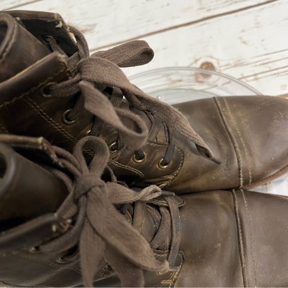 Ugg Brown Shearling-Lined Boots size  booties Ashbury brown leather lace up - Picture 11 of 12